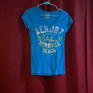 Blue v-neck